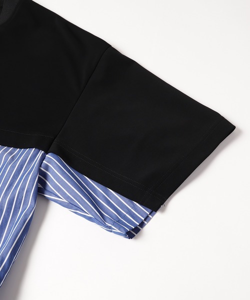CULLNI(クルニ)の「23-SS-030 / Shirt Cloth Combination Pullover(Tシャツ/カットソー・メンズ・ブラック×ブラック/グリーン系/ベージュ系/サックスブルー系/ブラック×ブルー・1/2/0)」の17枚目の写真