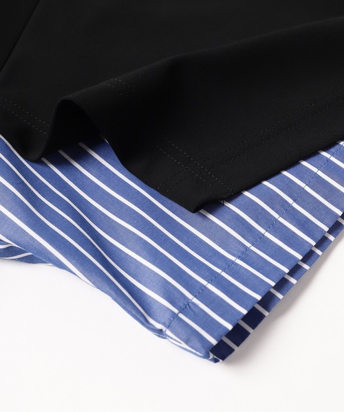 CULLNI(クルニ)の「23-SS-030 / Shirt Cloth Combination Pullover(Tシャツ/カットソー・メンズ・ブラック×ブラック/グリーン系/ベージュ系/サックスブルー系/ブラック×ブルー・1/2/0)」の18枚目の写真