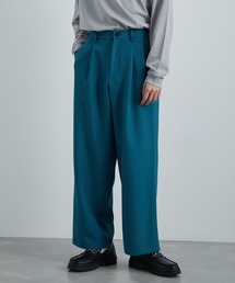 JUNRED | スムースストレッチワイドタックパンツ(スラックス)