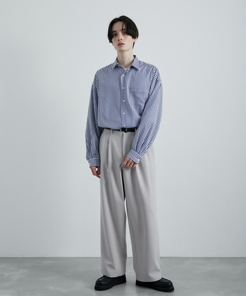 JUNRED（ジュンレッド）の「スムースストレッチワイドタックパンツ（スラックス・メンズ・グリーン系その他/ブラック/グレー系その他・S/M/L）」の21枚目の写真