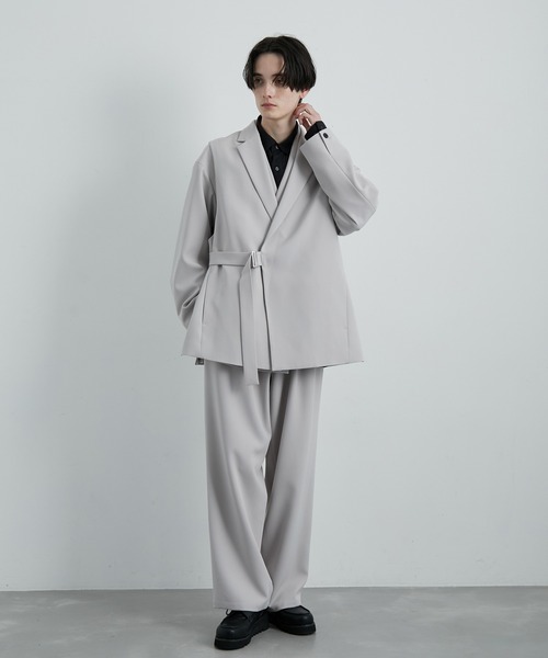 JUNRED（ジュンレッド）の「スムースストレッチワイドタックパンツ（スラックス・メンズ・グリーン系その他/ブラック/グレー系その他・S/M/L）」の6枚目の写真