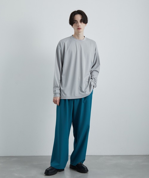 JUNRED（ジュンレッド）の「スムースストレッチワイドタックパンツ（スラックス・メンズ・グリーン系その他/ブラック/グレー系その他・S/M/L）」の17枚目の写真