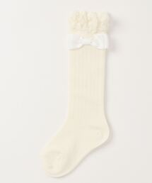 オーガンジーリボン付きハイソックス