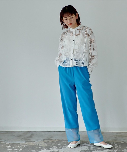 miette（ミエット）の「ﾊﾟｯﾁﾜｰｸﾚｰｽｼｮｰﾄｼｬﾂ（シャツ/ブラウス）」 - WEAR