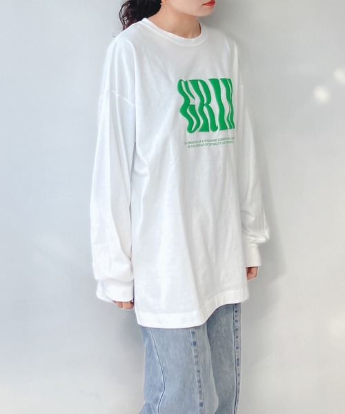AS KNOW AS plus(アズノゥアズプラス)の「○WAVEロゴ 発泡プリントロンT(Tシャツ/カットソー・レディース・ダークブルー/ブラック/オートミール/オフホワイト・FREE)」の19枚目の写真