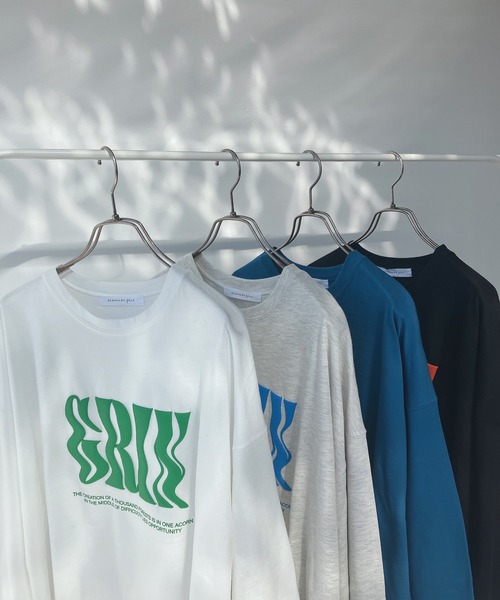 AS KNOW AS plus(アズノゥアズプラス)の「○WAVEロゴ 発泡プリントロンT(Tシャツ/カットソー・レディース・ダークブルー/ブラック/オートミール/オフホワイト・FREE)」の22枚目の写真