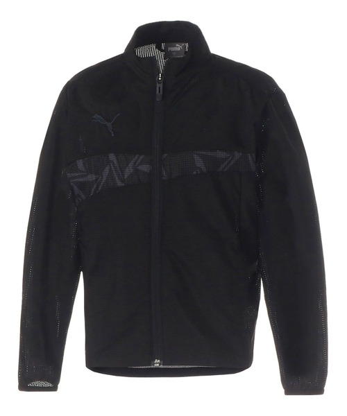 PUMA(プーマ)の「PUMA プーマ キッズ サッカー ボーイズ INDIVIDUAL トレーニング ハイブリッド ウーブンジャケット 120-160cm(ブルゾン・キッズ・ブラック・130/140/120/160/150)」の1枚目の写真