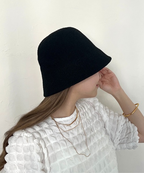 prose verse(プロズヴェール)の「サーモニットバケットハット(ハット・レディース・アイボリー/ブラック/モカ・フリ-)」の3枚目の写真