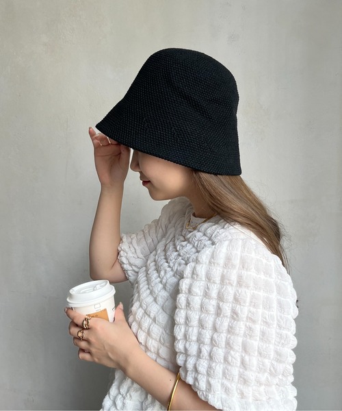 prose verse(プロズヴェール)の「サーモニットバケットハット(ハット・レディース・アイボリー/ブラック/モカ・フリ-)」の11枚目の写真