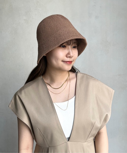 prose verse(プロズヴェール)の「サーモニットバケットハット(ハット・レディース・アイボリー/ブラック/モカ・フリ-)」の13枚目の写真