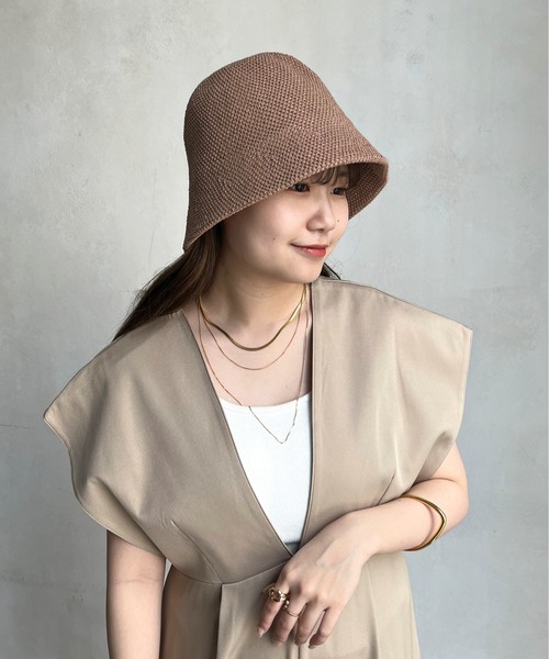 prose verse(プロズヴェール)の「サーモニットバケットハット(ハット・レディース・アイボリー/ブラック/モカ・フリ-)」の14枚目の写真