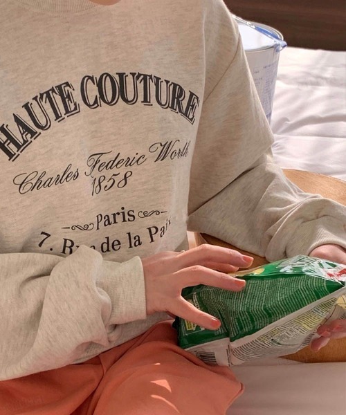 Dalfwin（ダールフィン）の「シャーベットカラーHAUTEプリントオーバーサイズスウェット（スウェット・レディース・オートミール/グリーン/ピンク・FREE）」の19枚目の写真