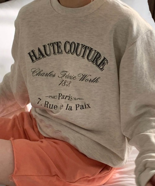 Dalfwin（ダールフィン）の「シャーベットカラーHAUTEプリントオーバーサイズスウェット（スウェット・レディース・オートミール/グリーン/ピンク・FREE）」の13枚目の写真