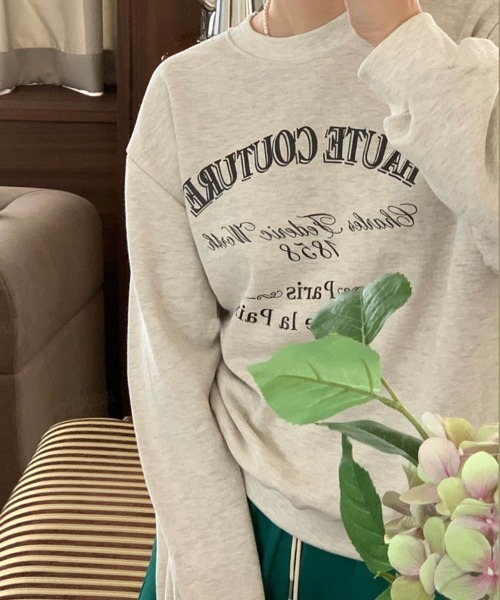 Dalfwin（ダールフィン）の「シャーベットカラーHAUTEプリントオーバーサイズスウェット（スウェット・レディース・オートミール/グリーン/ピンク・FREE）」の10枚目の写真