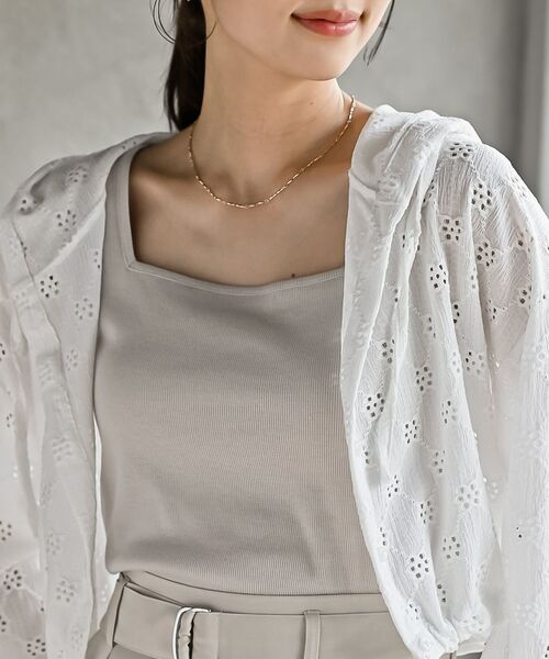 rps（アールピーエス）の「前後２ＷＡＹテレコタンクトップ（タンクトップ・レディース・ブルー/オフホワイト/ブラック/グレイッシュベージュ/グリーン/モカ/サックスブルー/ブラウン・M/L）」の5枚目の写真