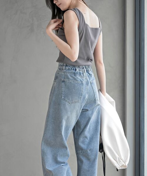 rps（アールピーエス）の「前後２ＷＡＹテレコタンクトップ（タンクトップ・レディース・ブルー/オフホワイト/ブラック/グレイッシュベージュ/グリーン/モカ/サックスブルー/ブラウン・M/L）」の10枚目の写真