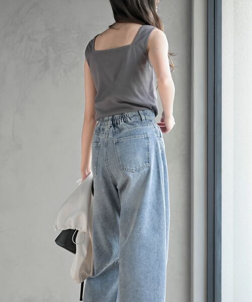 rps（アールピーエス）の「前後２ＷＡＹテレコタンクトップ（タンクトップ・レディース・ブルー/オフホワイト/ブラック/グレイッシュベージュ/グリーン/モカ/サックスブルー/ブラウン・M/L）」の11枚目の写真