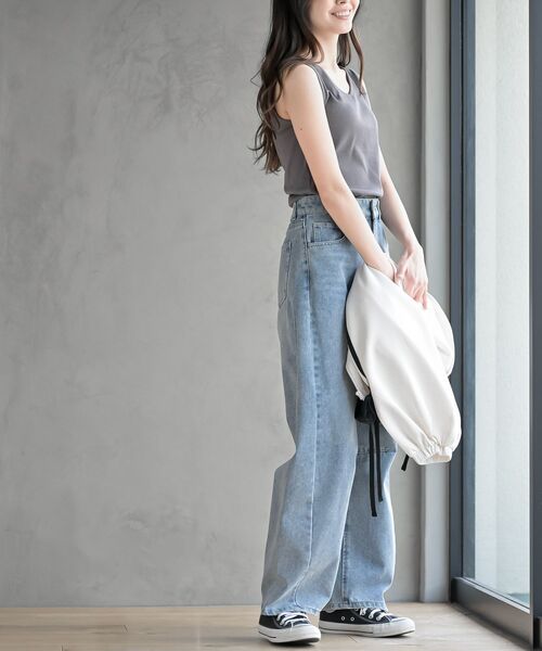 rps（アールピーエス）の「前後２ＷＡＹテレコタンクトップ（タンクトップ・レディース・ブルー/オフホワイト/ブラック/グレイッシュベージュ/グリーン/モカ/サックスブルー/ブラウン・M/L）」の12枚目の写真