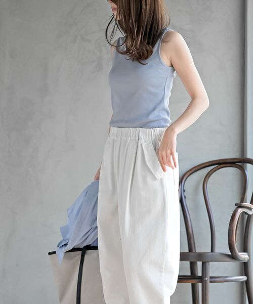 rps（アールピーエス）の「前後２ＷＡＹテレコタンクトップ（タンクトップ・レディース・ブルー/オフホワイト/ブラック/グレイッシュベージュ/グリーン/モカ/サックスブルー/ブラウン・M/L）」の19枚目の写真