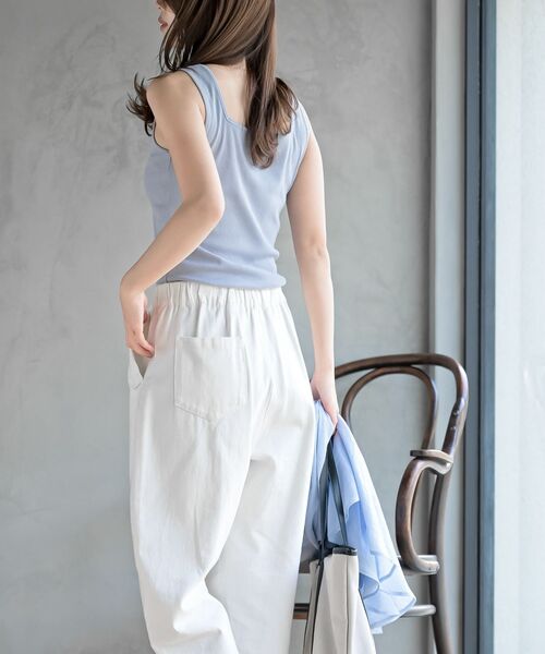 rps（アールピーエス）の「前後２ＷＡＹテレコタンクトップ（タンクトップ・レディース・ブルー/オフホワイト/ブラック/グレイッシュベージュ/グリーン/モカ/サックスブルー/ブラウン・M/L）」の20枚目の写真