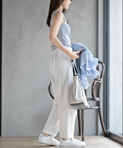 rps（アールピーエス）の「前後２ＷＡＹテレコタンクトップ（タンクトップ・レディース・ブルー/オフホワイト/ブラック/グレイッシュベージュ/グリーン/モカ/サックスブルー/ブラウン・M/L）」の21枚目の写真