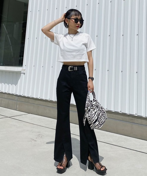 PAGEBOY（ページボーイ）の「WEB限定アイテム / ショートTシャツ（Tシャツ/カットソー・レディース・ブラック/オフホワイト/ブルー/グリーン/オレンジ・FREE）」の18枚目の写真