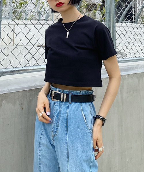 PAGEBOY（ページボーイ）の「WEB限定アイテム / ショートTシャツ（Tシャツ/カットソー・レディース・ブラック/オフホワイト/ブルー/グリーン/オレンジ・FREE）」の15枚目の写真