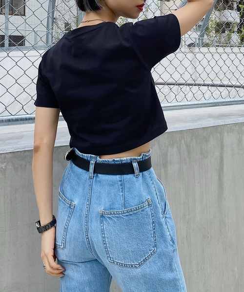 PAGEBOY（ページボーイ）の「WEB限定アイテム / ショートTシャツ（Tシャツ/カットソー・レディース・ブラック/オフホワイト/ブルー/グリーン/オレンジ・FREE）」の21枚目の写真