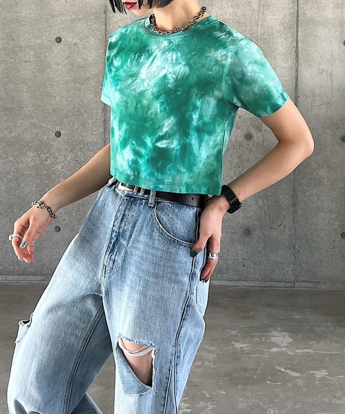 PAGEBOY（ページボーイ）の「WEB限定アイテム / ショートTシャツ（Tシャツ/カットソー・レディース・ブラック/オフホワイト/ブルー/グリーン/オレンジ・FREE）」の19枚目の写真