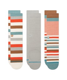 【STANCE/スタンス】WALDOS 3 PACK / ギフトにも最適! 吸湿 通気性コームドコットンブレンドアソートデザイン3Pハイソックス(3足組)