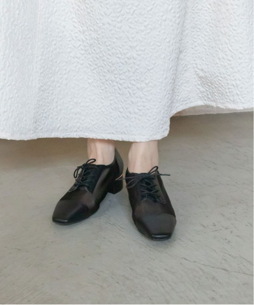 RANDA（ランダ）の「シースルーレースアップシューズ（ドレスシューズ・レディース・ブラック/アイボリー/ドット・S/M/L/LL）」の16枚目の写真