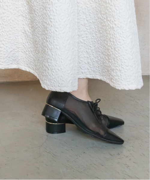 RANDA（ランダ）の「シースルーレースアップシューズ（ドレスシューズ・レディース・ブラック/アイボリー/ドット・S/M/L/LL）」の18枚目の写真