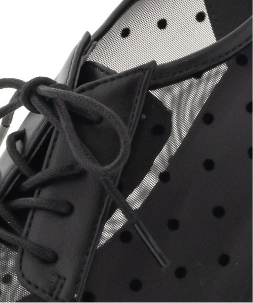 RANDA（ランダ）の「シースルーレースアップシューズ（ドレスシューズ・レディース・ブラック/アイボリー/ドット・S/M/L/LL）」の5枚目の写真
