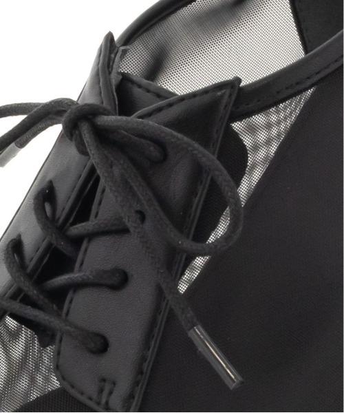 RANDA（ランダ）の「シースルーレースアップシューズ（ドレスシューズ・レディース・ブラック/アイボリー/ドット・S/M/L/LL）」の7枚目の写真