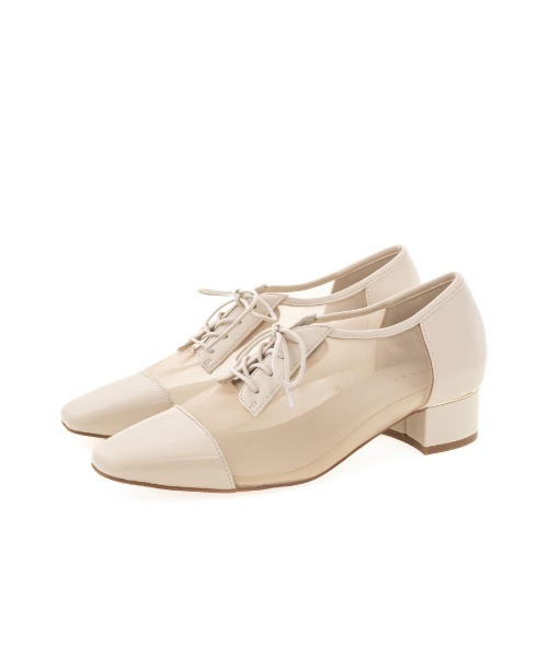 RANDA（ランダ）の「シースルーレースアップシューズ（ドレスシューズ・レディース・ブラック/アイボリー/ドット・S/M/L/LL）」の8枚目の写真