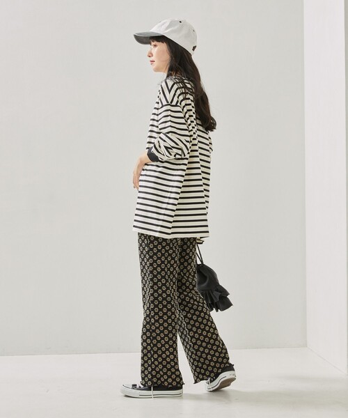 FREAK'S STORE(フリークスストア)の「ボーダーBIGロンT(Tシャツ/カットソー・レディース・ブルーグリーン/サックスブルー/ピンク/イエロー/オフホワイト・フリ-)」の10枚目の写真