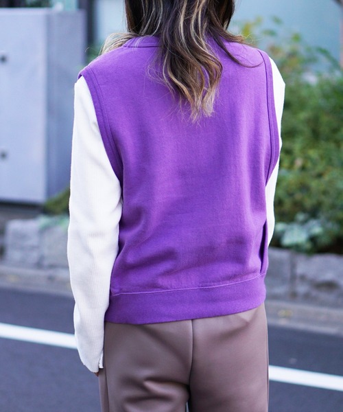 FilMelange（フィルメランジェ）の「FilMelange / フィルメランジェ CAILIN  スウェットベスト（ベスト・レディース・パープル・1）」の2枚目の写真
