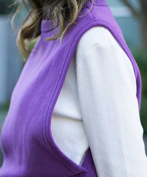 FilMelange（フィルメランジェ）の「FilMelange / フィルメランジェ CAILIN  スウェットベスト（ベスト・レディース・パープル・1）」の6枚目の写真
