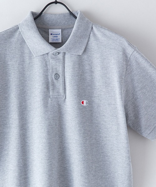 Champion(チャンピオン)の「【CHAMPION/チャンピオン】ワンポイントブランドロゴ刺繍 鹿の子 ポロシャツ コットン100%(ポロシャツ・メンズ・ブラック/ホワイト/カーキ/ネイビー/杢グレー・MEDIUM/LARGE/X-LARGE)」の9枚目の写真