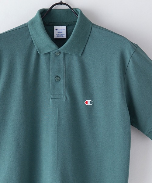 Champion(チャンピオン)の「【CHAMPION/チャンピオン】ワンポイントブランドロゴ刺繍 鹿の子 ポロシャツ コットン100%(ポロシャツ・メンズ・ブラック/ホワイト/カーキ/ネイビー/杢グレー・MEDIUM/LARGE/X-LARGE)」の7枚目の写真
