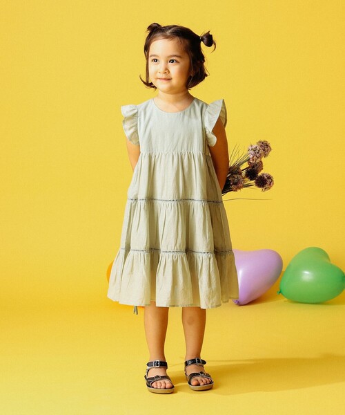 B:MING by BEAMS(ビーミングバイビームス)の「ノースリーブ ティアード ワンピース(80~140cm)(ワンピース・キッズ・オレンジ/グリーン系その他/ブラック/ブラック系その他/オレンジ系その他・80/90/100/110/120/130/140)」の10枚目の写真