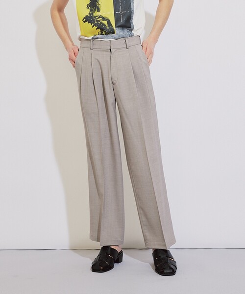 tk.TAKEO KIKUCHI（ティーケータケオキクチ）の「◆テックリネンシャンブレーワイドパンツ（その他パンツ・メンズ・ブラック/ベージュ/ネイビー・02/03）」の3枚目の写真