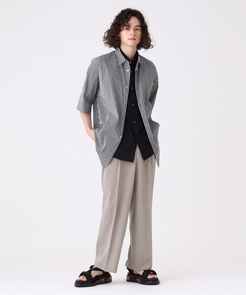 tk.TAKEO KIKUCHI（ティーケータケオキクチ）の「◆テックリネンシャンブレーワイドパンツ（その他パンツ・メンズ・ブラック/ベージュ/ネイビー・02/03）」の14枚目の写真