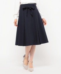 共ベルト付きフレアスカート