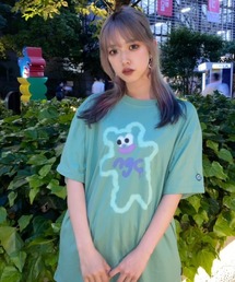 A'GEM/9 × .kom『NICE GHOST CLUB/ナイスゴーストクラブ』SPRAY PRINT TEE/スプレープリントティーシャツ 半袖カットソー