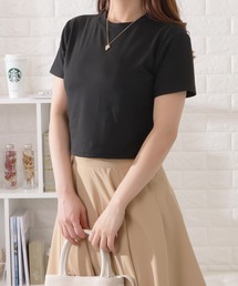ベーシッククロップド半袖カラートップス