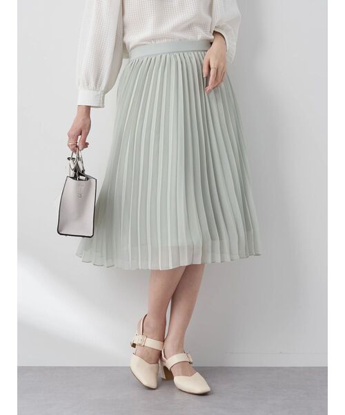 earth music&ecology(アースミュージックアンドエコロジー)の「すきな丈プリーツスカート(スカート・レディース・ドット/ミント/グレイッシュベージュ/アイボリー/ピンク・L/M/S)」の11枚目の写真