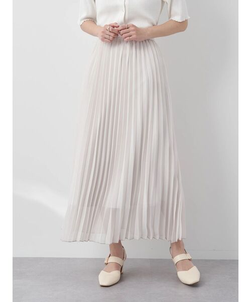 earth music&ecology(アースミュージックアンドエコロジー)の「すきな丈プリーツスカート(スカート・レディース・ドット/ミント/グレイッシュベージュ/アイボリー/ピンク・L/M/S)」の13枚目の写真