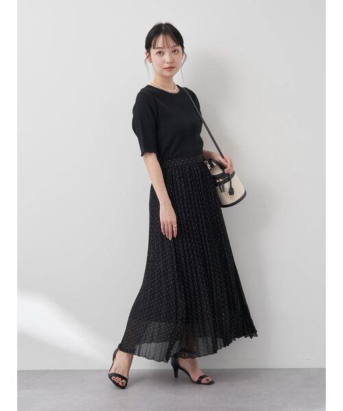 earth music&ecology(アースミュージックアンドエコロジー)の「すきな丈プリーツスカート(スカート・レディース・ドット/ミント/グレイッシュベージュ/アイボリー/ピンク・L/M/S)」の16枚目の写真