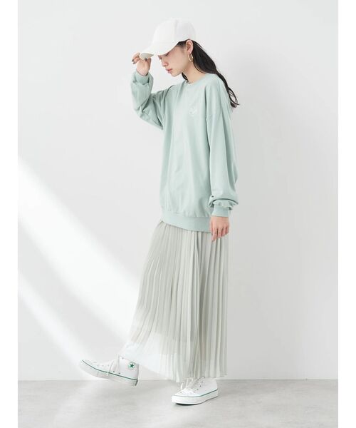 earth music&ecology(アースミュージックアンドエコロジー)の「すきな丈プリーツスカート(スカート・レディース・ドット/ミント/グレイッシュベージュ/アイボリー/ピンク・L/M/S)」の21枚目の写真